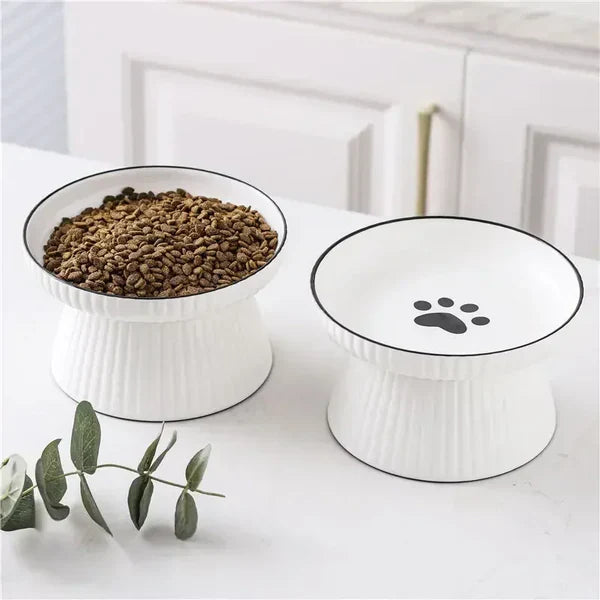 Elevated cat bowls