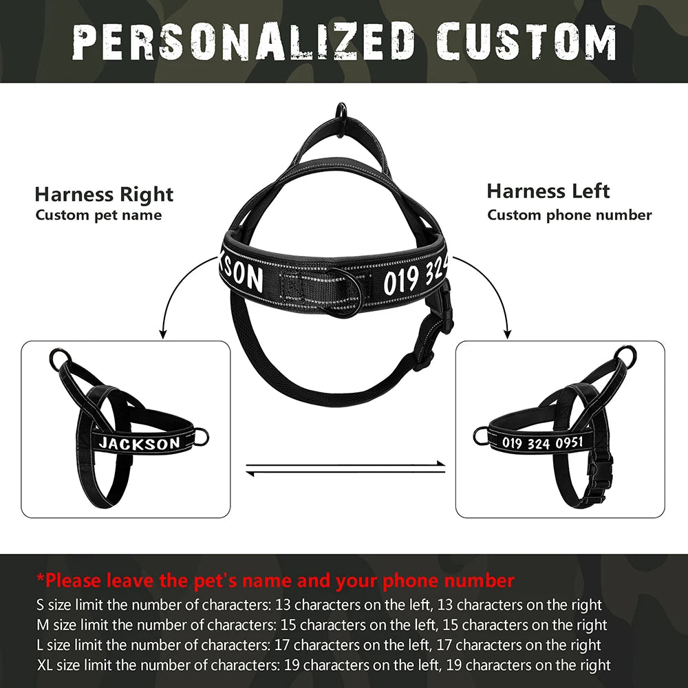 Personalized Dog Military Tactical Harness