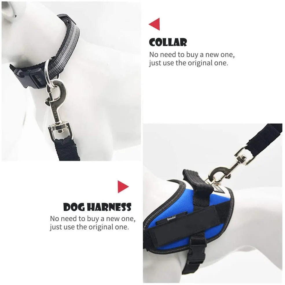 Dog Car Seat Belt with Lead Clip