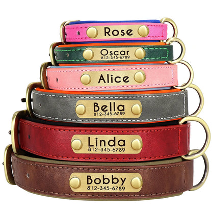 Leather Dog Collars and Leash Set