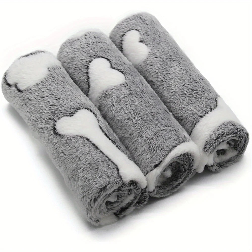 Blanket Soft Fluffy Bone Model Print for Dogs and Cats