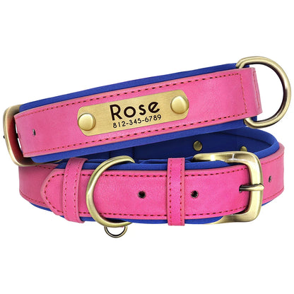 Leather Dog Collars and Leash Set