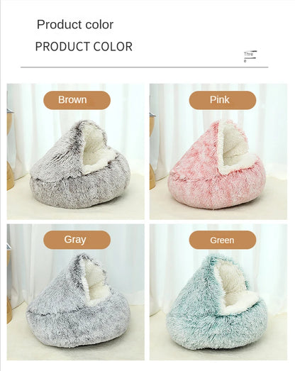 Cozy Winter Plush Cat Bed and Sleep Bag