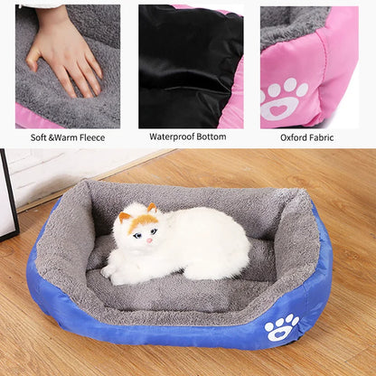 Large Dog Bed Square Plush Kennel