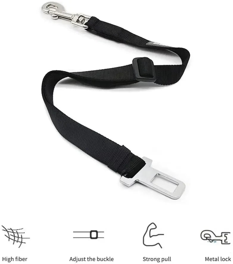 Dog Car Seat Belt with Lead Clip