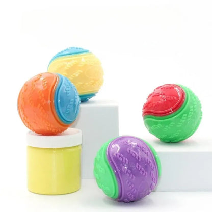 Dog Chew Toy Balls - Set of 6 Squeaky Balls