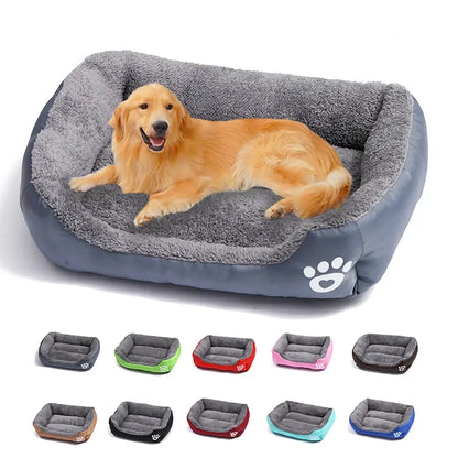 Large Dog Bed Square Plush Kennel