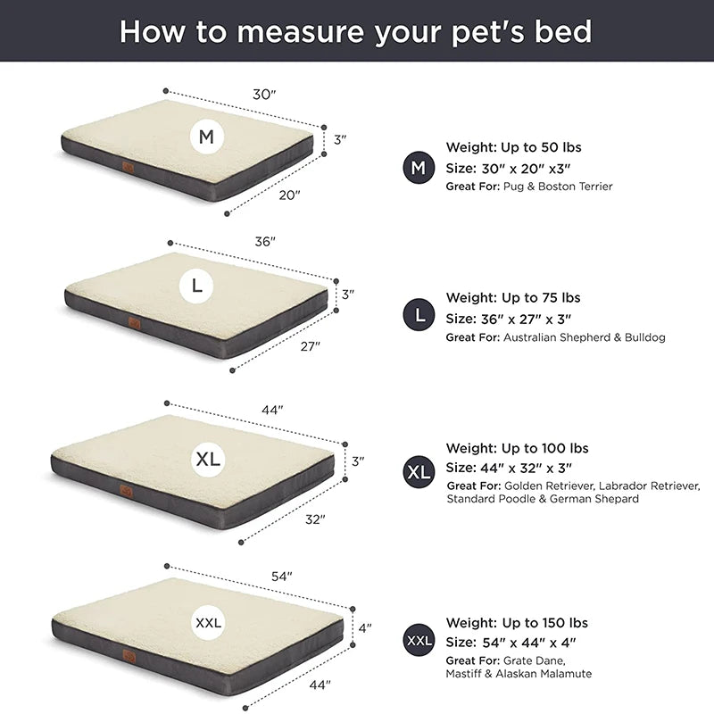 Plush Memory Foam Bed for Large Dog