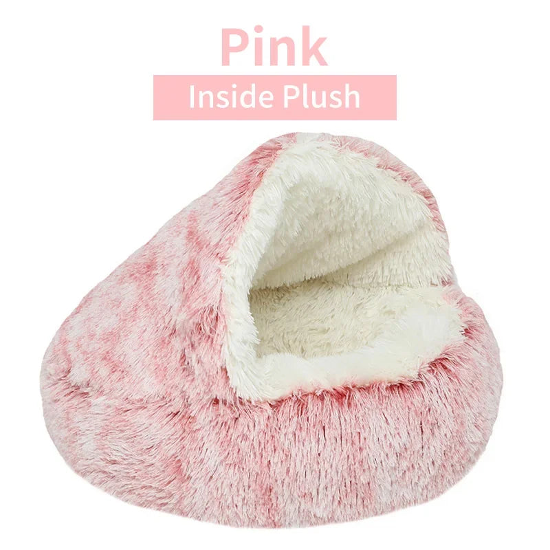 Cozy Winter Plush Cat Bed and Sleep Bag