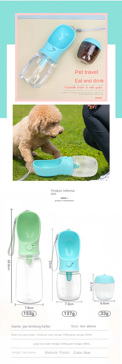 Portable Pet Water Bottle and Feeder Bowl