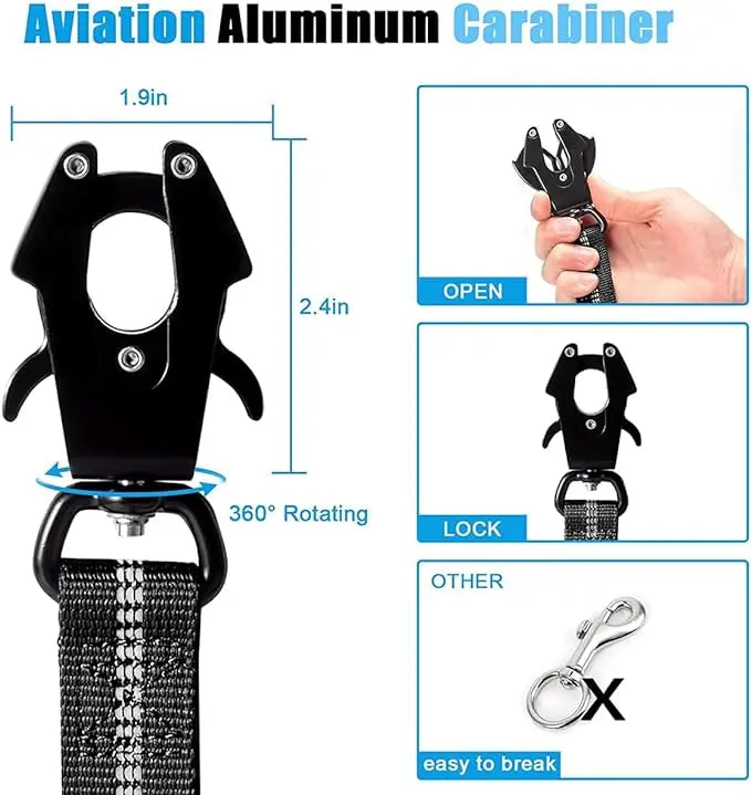 Dog Training Leads and Leashes with Car Seatbelt Attachment