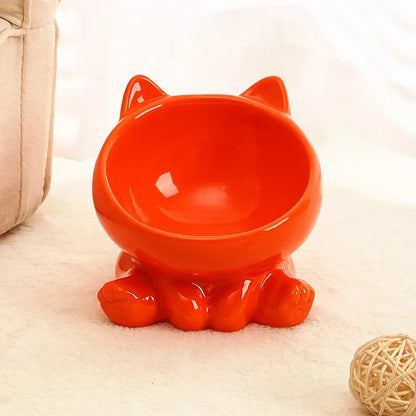 Cat Food and Water Bowl High Feet Ceramic