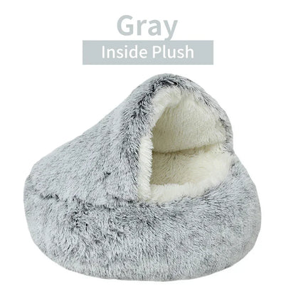 Cozy Winter Plush Cat Bed and Sleep Bag