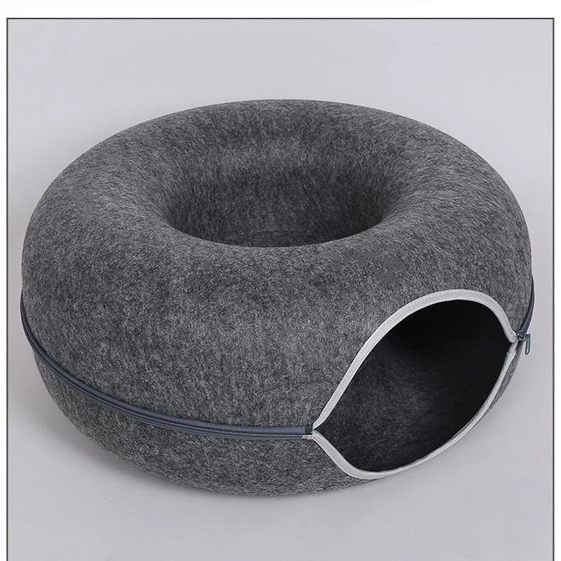 Donut Cat Bed Interactive Tunnel