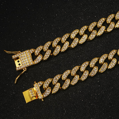 Diamond Cuban Link  Chain Collar for Dog and Cat