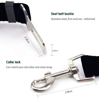 Dog Car Seat Belt with Lead Clip