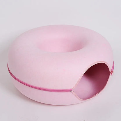 Donut Cat Bed Interactive Tunnel