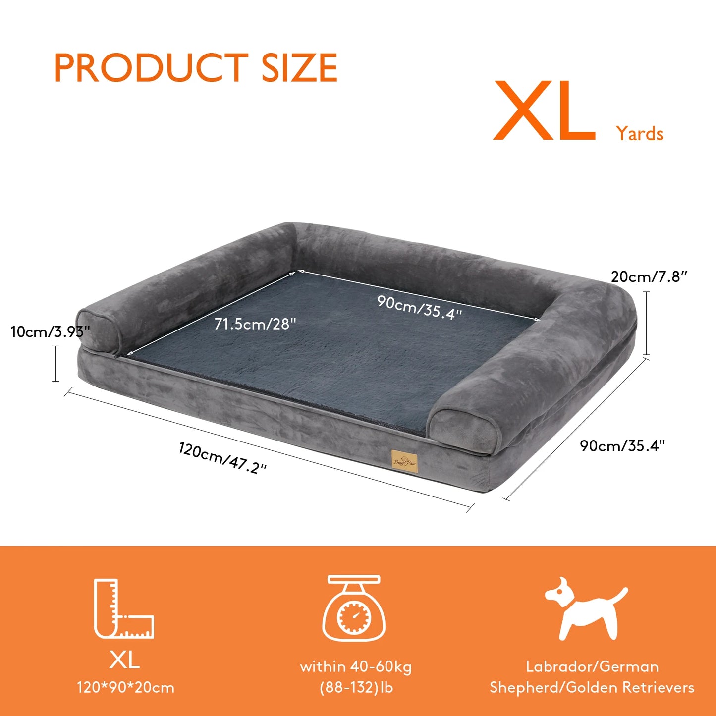 Dog Sofa Bed Extra Large Orthopedic Mattress