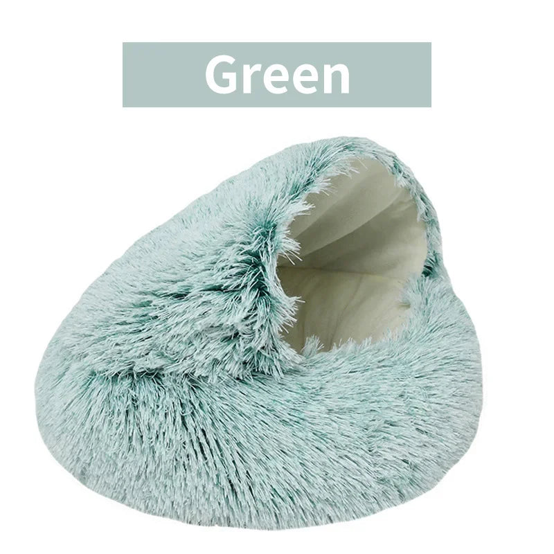 Cozy Winter Plush Cat Bed and Sleep Bag