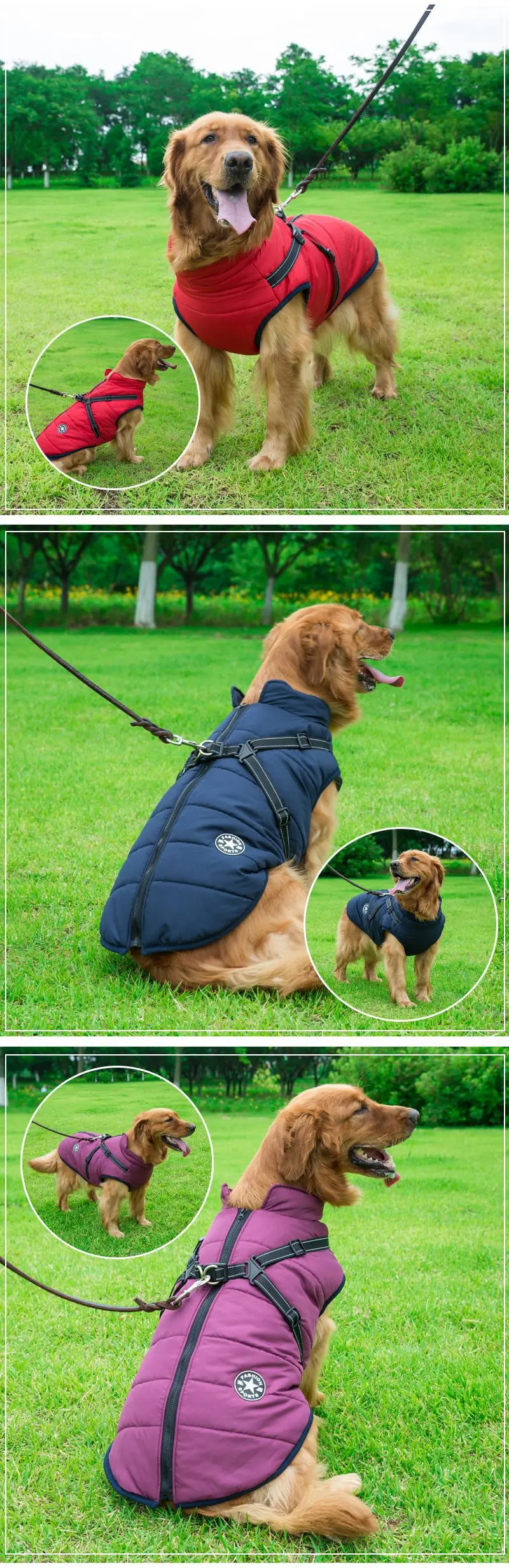 Dog Winter Coat with Harness