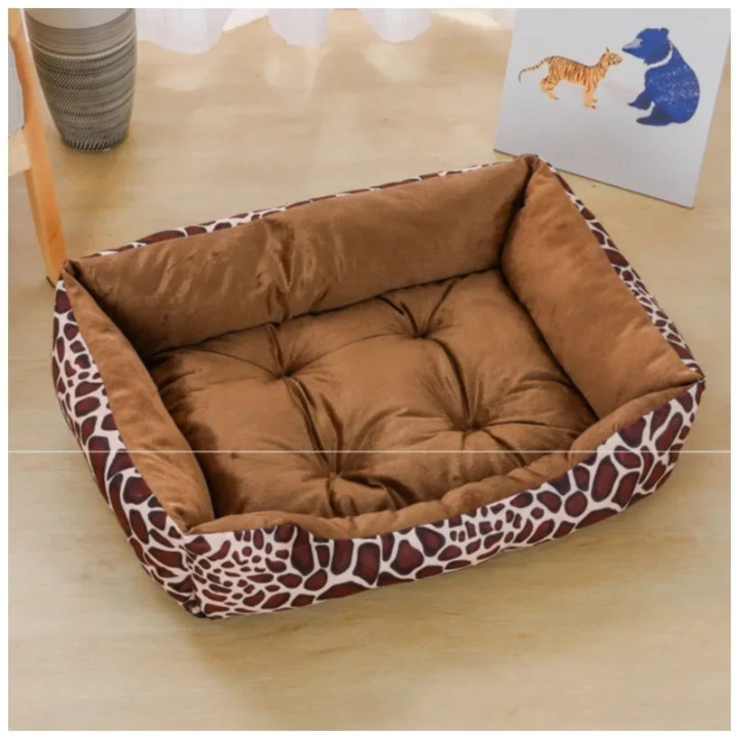 Square Plush Kennel Bed for Dogs and Cats