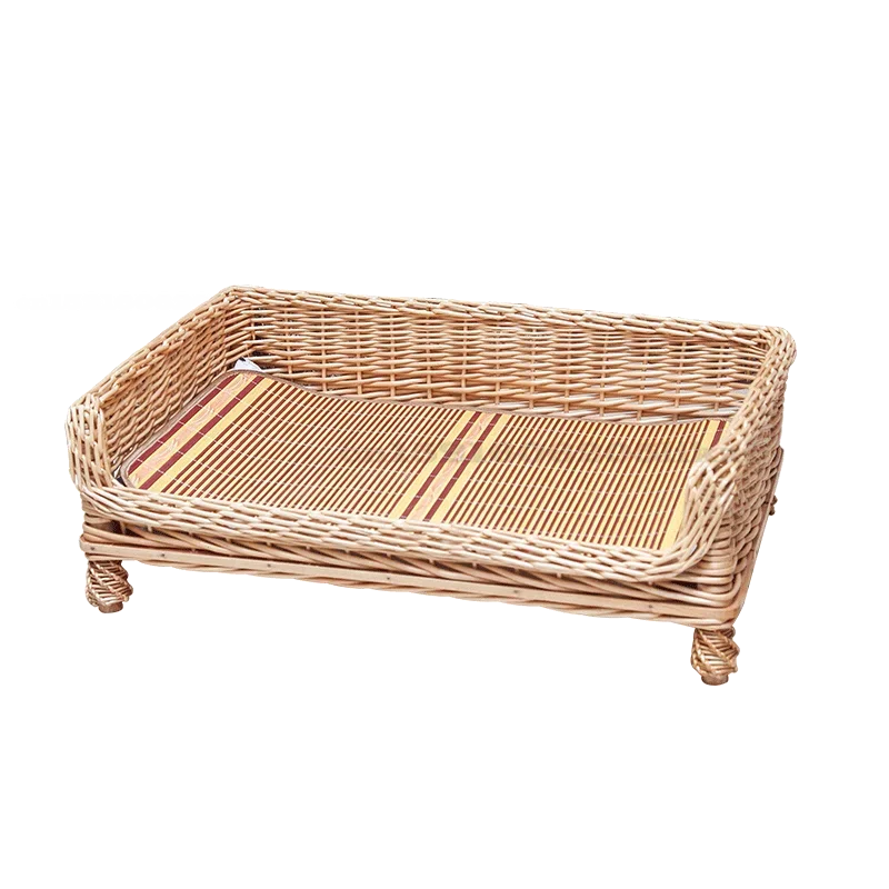 Rattan dog bed with Removable and Washable Cushion