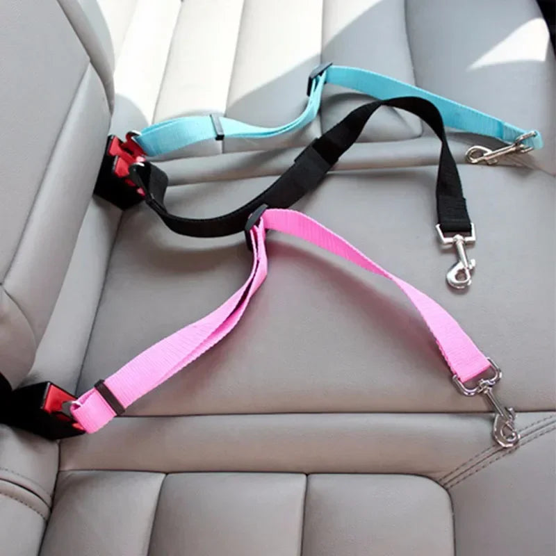 Dog Car Seat Belt with Lead Clip