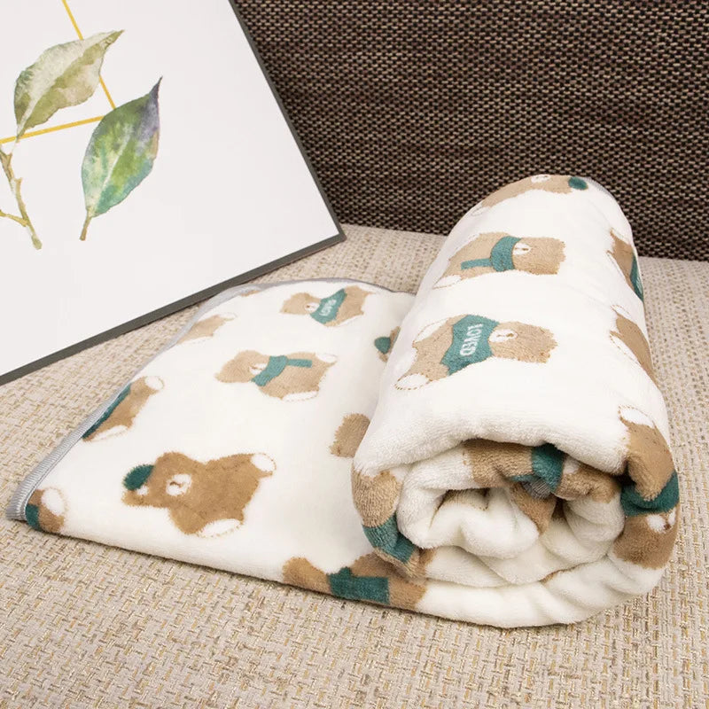 Soft Flannel Dog Blanket Winter Warm and Comfortable