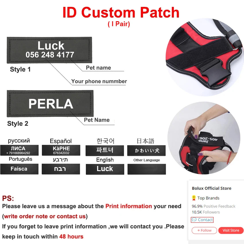 NO PULL Personalized Dog Harness