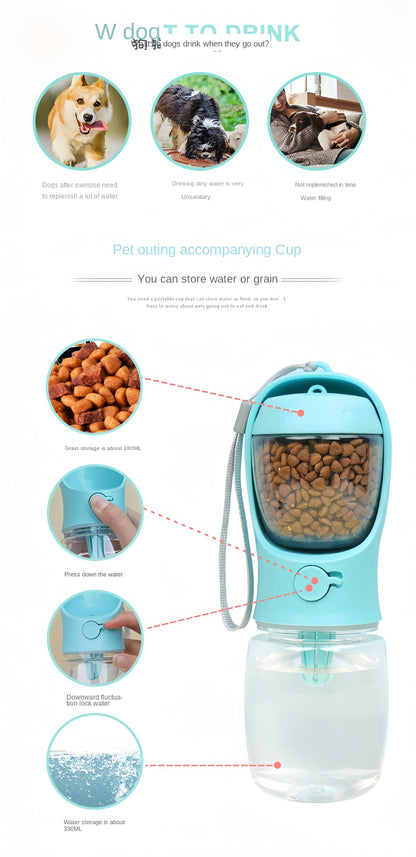 Portable Pet Water Bottle and Feeder Bowl