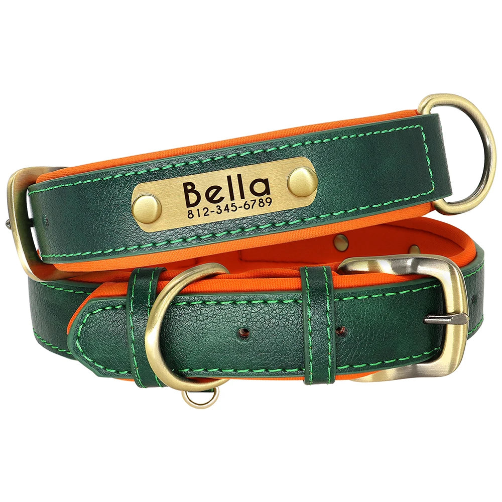 Leather Dog Collars and Leash Set