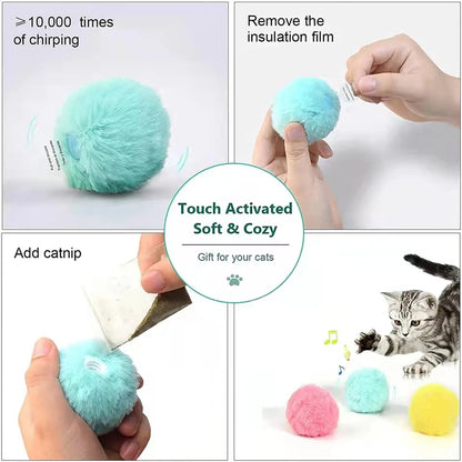 Cat Plush Toy - Smart Interactive Plush Electric Ball