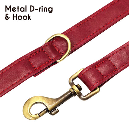 Leather Dog Collars and Leash Set