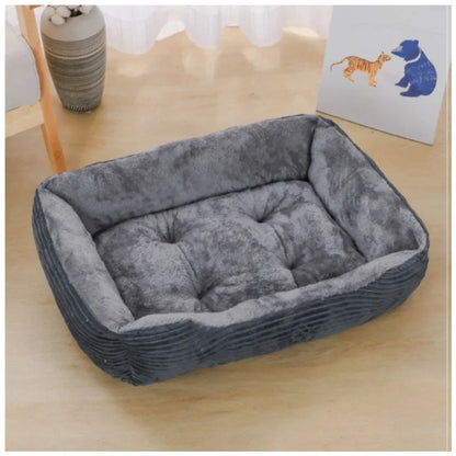 Square Plush Kennel Bed for Dogs and Cats