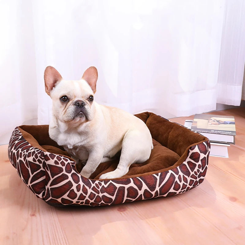 Square Plush Kennel Bed for Dogs and Cats