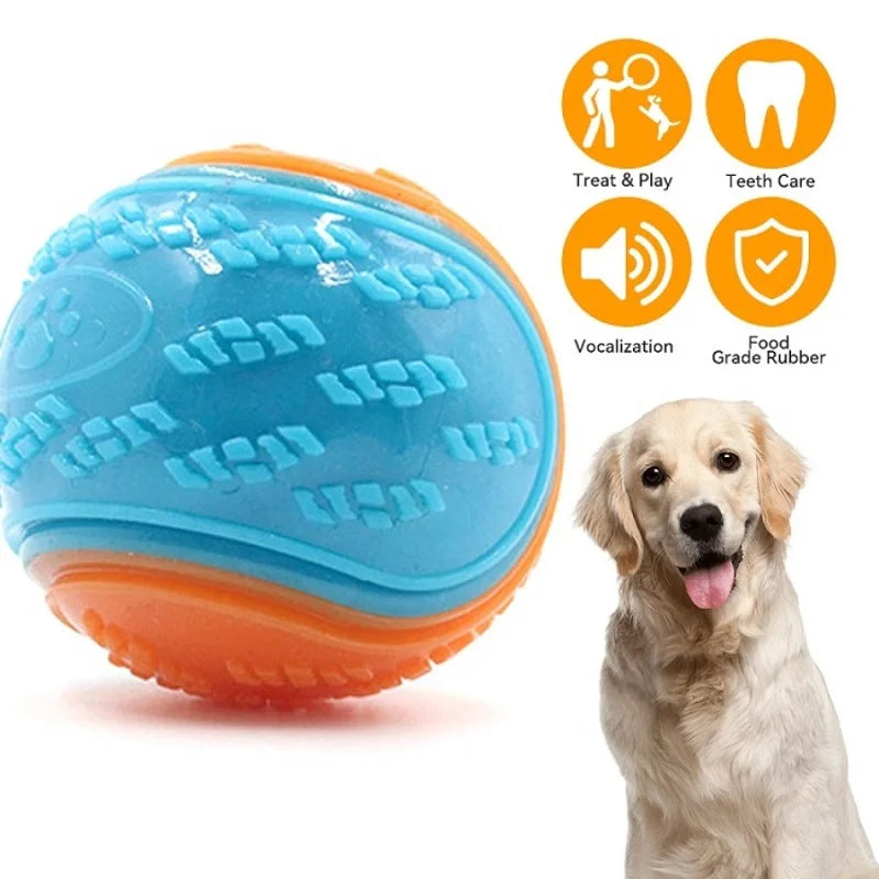 Dog Chew Toy Balls - Set of 6 Squeaky Balls