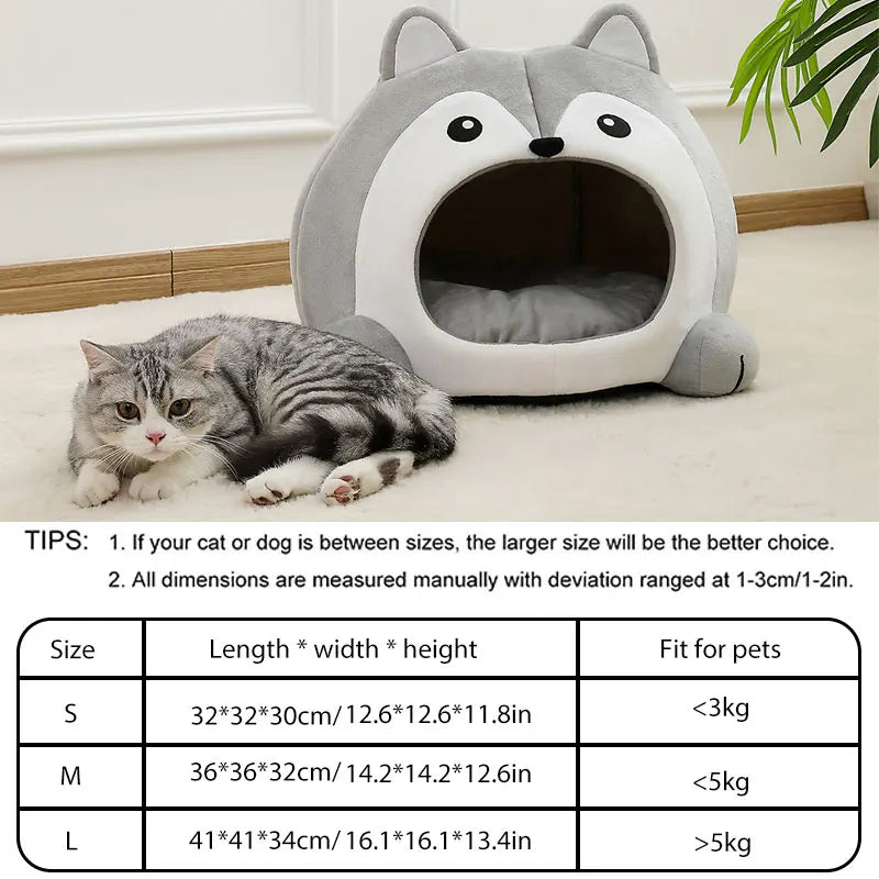 Cat Animal-Shaped Cave Bed