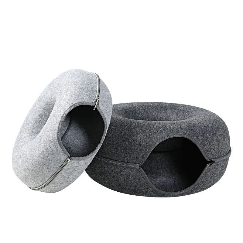 Donut Cat Bed Interactive Tunnel