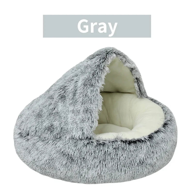 Cozy Winter Plush Cat Bed and Sleep Bag