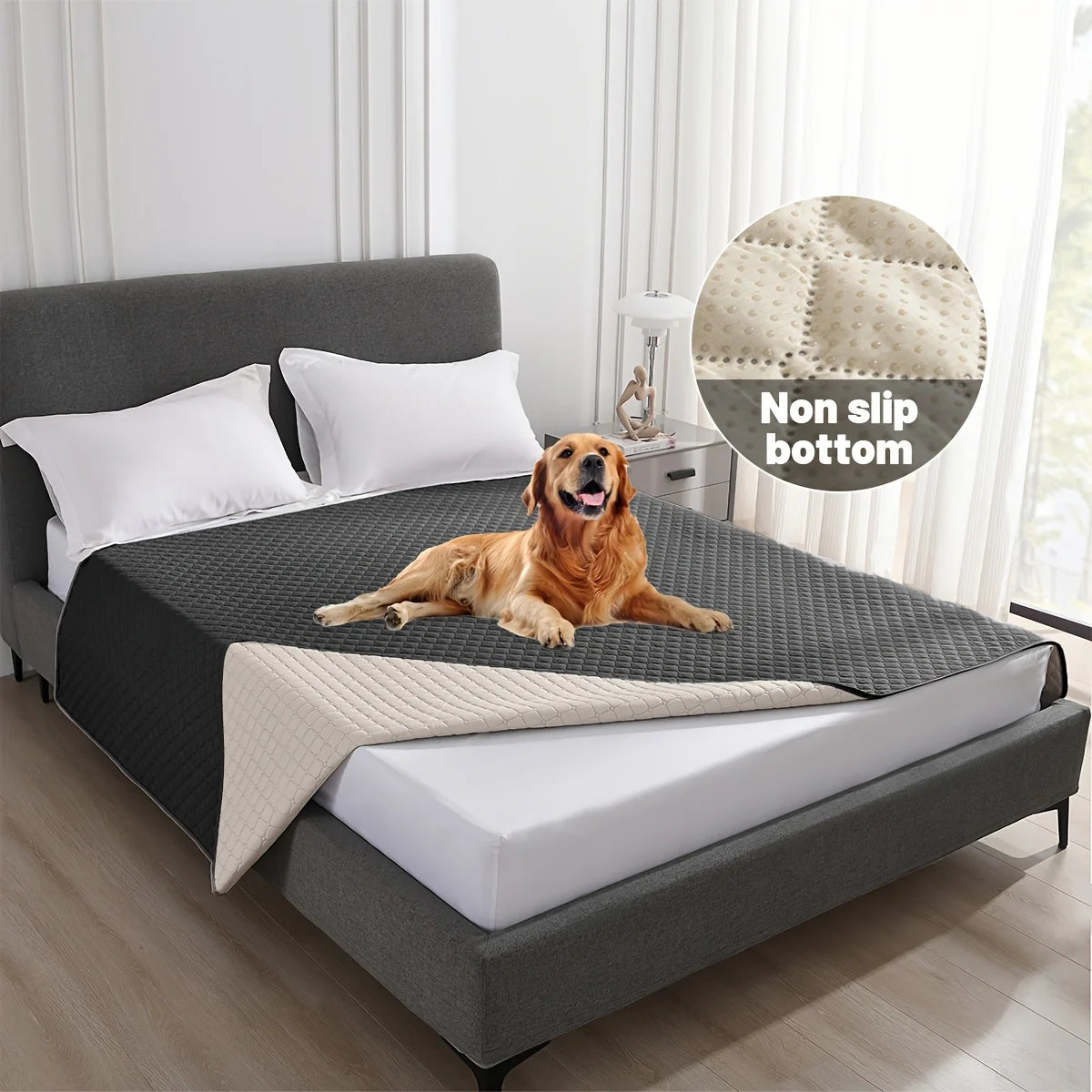 Anti Leaking & Non-Slipping Bed Cover for Cats Dogs