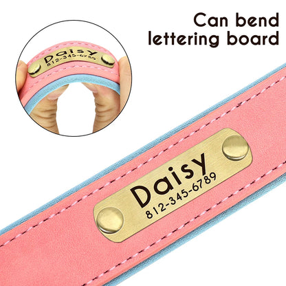 Leather Dog Collars and Leash Set