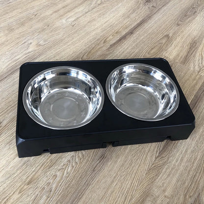 Raised Stand with Double Food Water Bowls