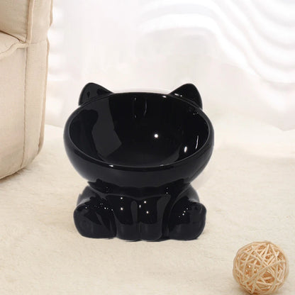 Cat Food and Water Bowl High Feet Ceramic