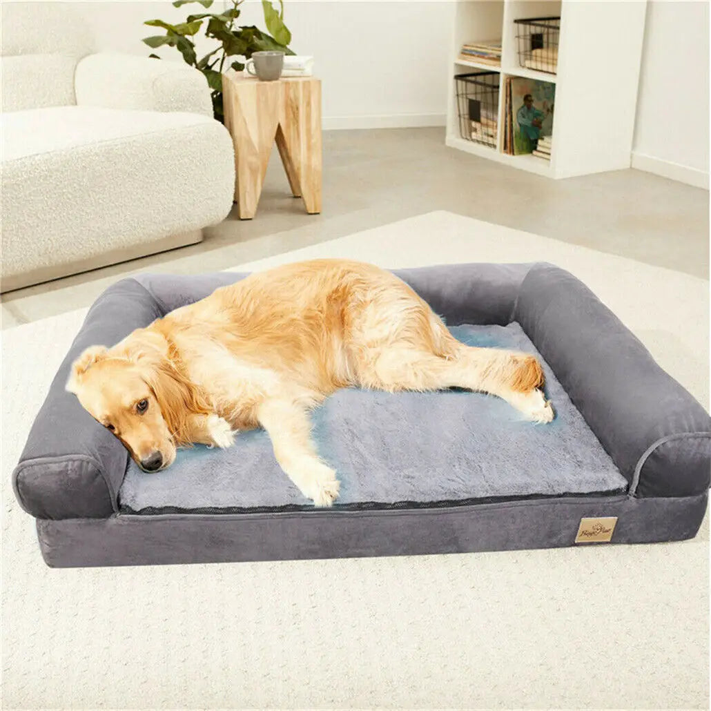 XXL Large Orthopedic Dog Bed with Bolster Washable Cover