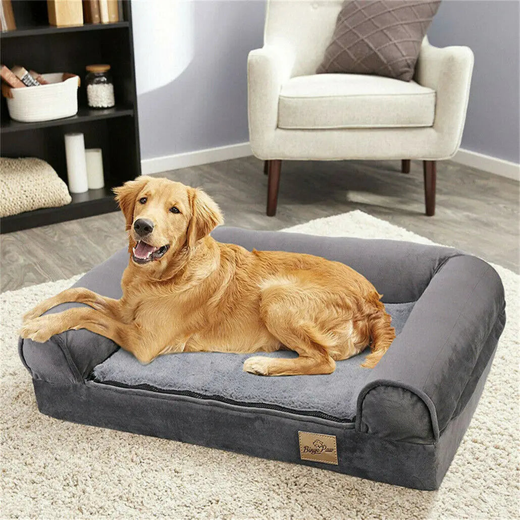 XXL Large Orthopedic Dog Bed with Bolster Washable Cover