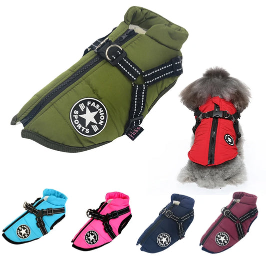 Dog Winter Coat with Harness