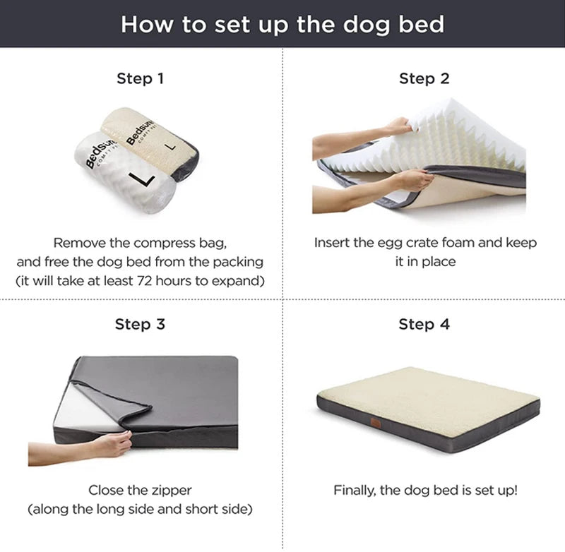 Plush Memory Foam Bed for Large Dog