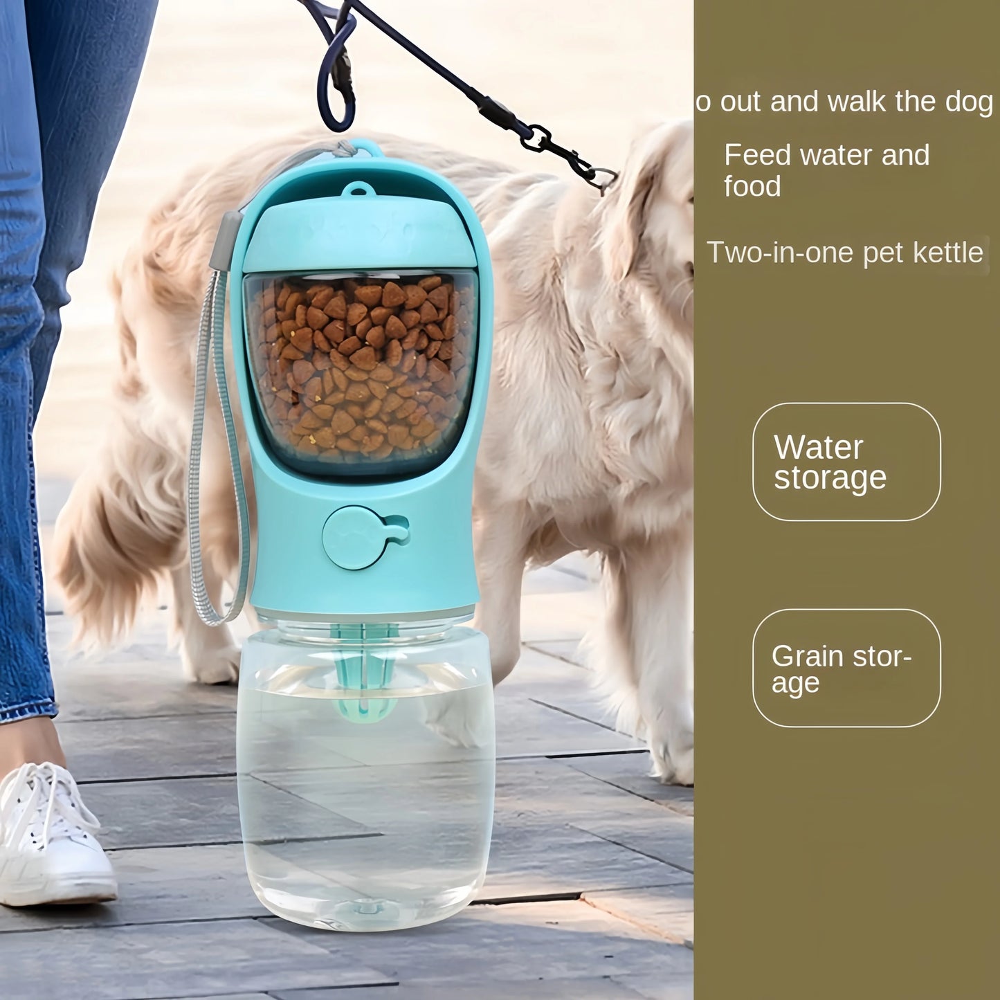 Portable Pet Water Bottle and Feeder Bowl