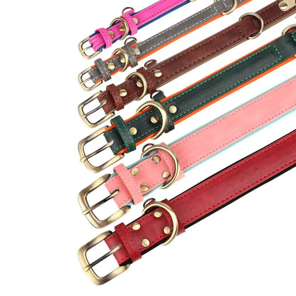 Leather Dog Collars and Leash Set