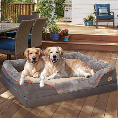 Jumbo Large Bolster Orthopedic Dog Bed Memory Foam